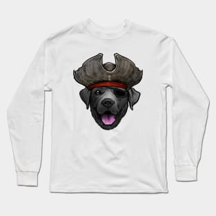 Black Labrador Retriever Pirate Long Sleeve T-Shirt